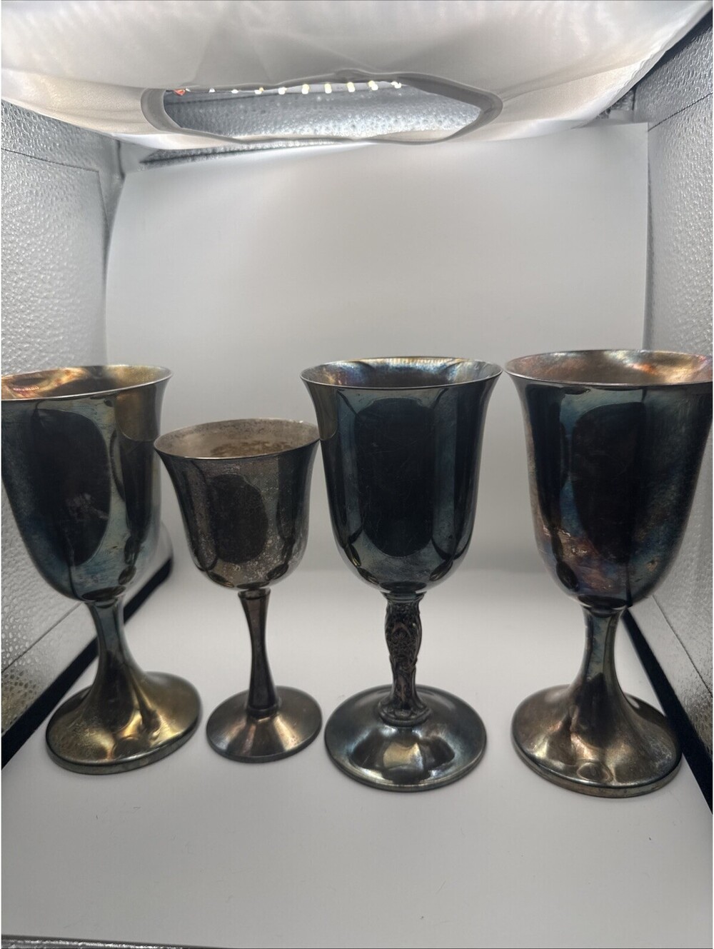 Antique Silver Plated Goblet Lot Of 4